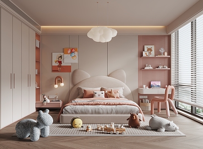 Modern Children's Room Girls Children's Room 3d model