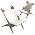 Stylish Modern Accent Chair With White Cushion And Wooden Frame Design
