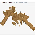 wooden slide 3d model