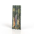 Colorful Curtain With Natural Landscape Trees And Two Figures Pattern