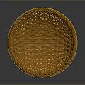 Orange Woven Round Basket With Intricate Texture On Dark Background