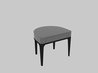 Sleek Modern Bedside Table With Curved Top Drawer And Black Legs 3d model