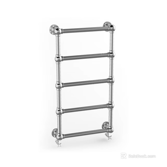 Modern Multi tier Stainless Steel Bathroom Rack With Towel Bars For Storage 3d model 