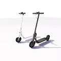 Electric Scooters As Modern Sports Equipment With White And Gray Two Wheeled Frames