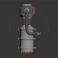 Industrial Heavy Duty Equipment With Cylindrical Body Pipes Gears Copper Coils And Yellow Parts
