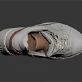 White Casual Lace Up Shoes With Red Stripe Design And Textured Sole