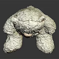 White Fluffy Teddy Bear with Brown Bow Tie Text on Paws on Black Reflective Surface 3d model