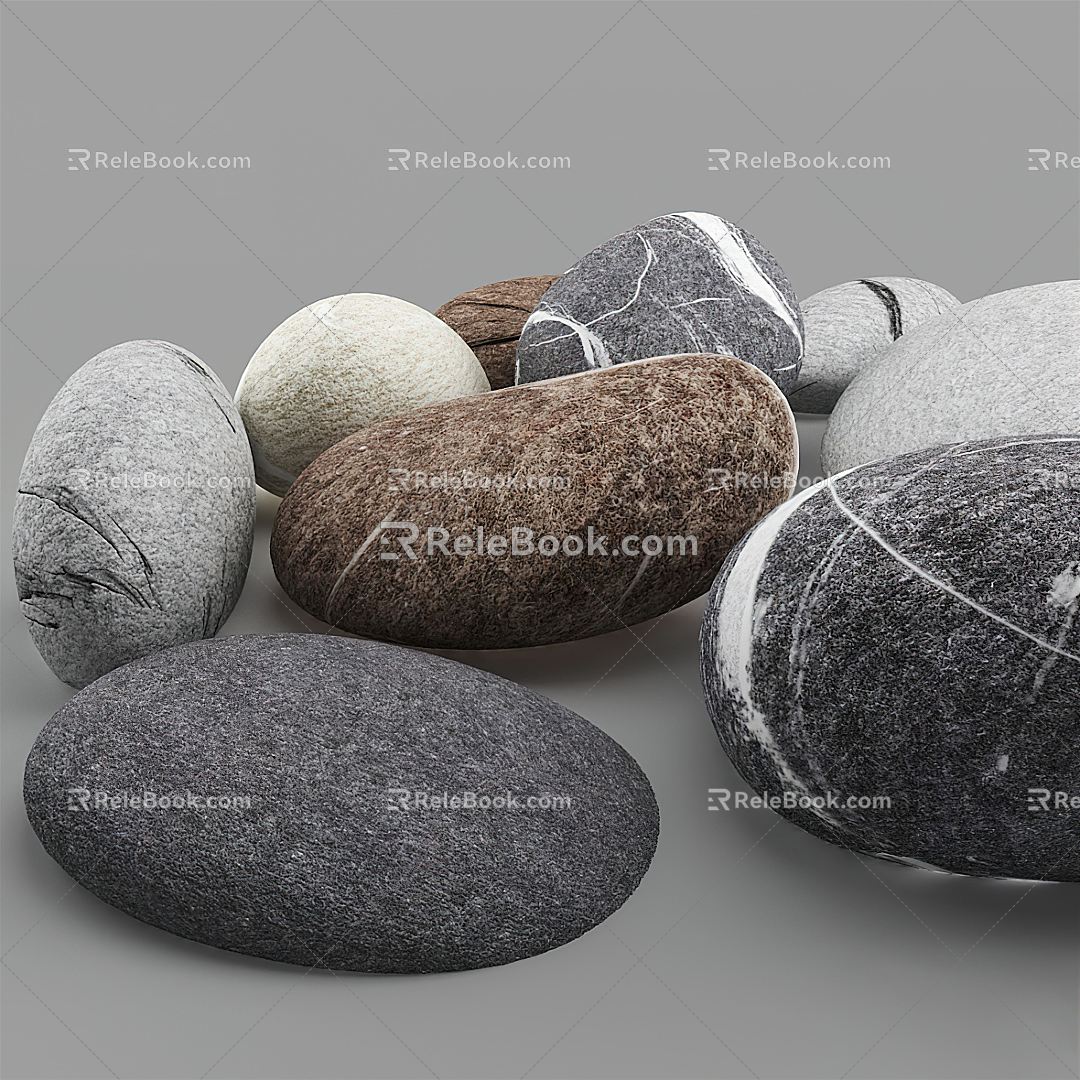 Modern pebbles 3d model