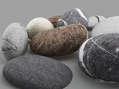 Modern pebbles 3d model