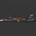 Military Fighter Jet With Modern Design Red Gray Blue Color Scheme And Missiles On Wings