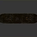 Black Skateboard With Orange Edge Red Grip Dots And Smooth Rolling Wheels