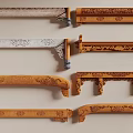 New Chinese style carved beam wooden beam ancient building component beam column structure carved 3d model