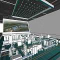 Hi tech Exhibition Hall With Digital City Model Large Screen Display And Interactive Interface 3d model