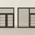 Black Casement Windows with Glass Grilles and Sleek Metal Frames for Home Use