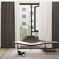 Dark And White Textured Curtains For Modern Window Interior Design