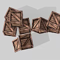 Vintage Wooden Crates Stacked in Rustic Arrangement with Natural Wood Texture