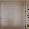 Modern Bathroom Interior Design With Round Mirror Vanity Toilet And Window Blinds