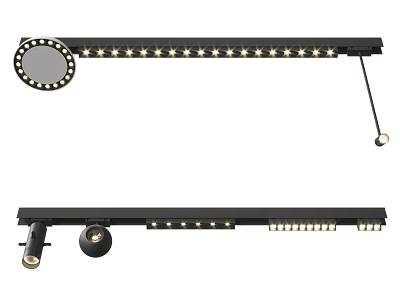Modern Track Design Downlights and Spotlights with Multiple Fixtures for Home Ceiling Installation 3d model