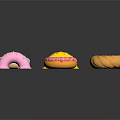 Colorful Frosted Donuts With Sprinkles And Assorted Shapes On White Surface