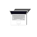 Open Laptop Computer With Black Screen Display Keyboard And Touchpad 3d model