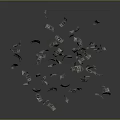 Dollar Bills Falling And Floating In Mid Air Against Dark Background 3d model