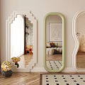 Modern pendant mirror full-length mirror full-length mirror shaped mirror floor mirror 3d model