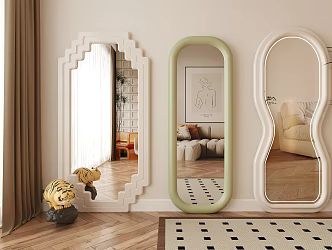 Modern pendant mirror full-length mirror full-length mirror shaped mirror floor mirror 3d model