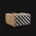 Beige Tufted Upholstered Accent Chair With Decorative Pillow And Modern Style