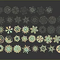 Colorful Decorative Ornament Set Featuring Various Floral And Geometric Patterns For Home Decor