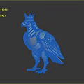 Crowned Royal Eagle With Mechanical Metallic Golden Silver Body And Detailed Design
