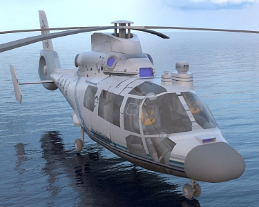 Modern Helicopter China Marine Surveillance Helicopter 3d model