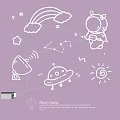 Neon light-emitting characters astronaut advertising characters resin glow 3d model
