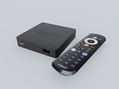 Claro Projection Monitoring Device With Black Remote Control And Compact Design 3d model