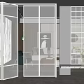 Modern partition porch partition screen 3d model