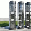 Multiple Modern Glass Elevators in Commercial Building Exterior With Sleek Metal Frames