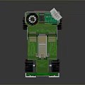 Rugged Off Road Terrain With Green Pixel Style Adventure Vehicle