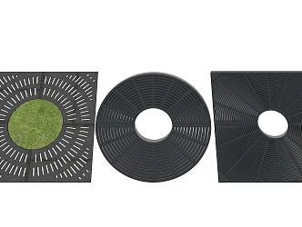 Modern tree pool grate 3d model