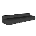 Black Leather Sectional Sofa With Modular Design And Multiple Seats 3d model