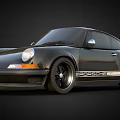 Black Porsche Classic Sports Car With Sleek Design And Alloy Wheels