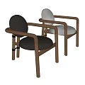 Modern Accent Chair With Wooden Frame And Gray Upholstered Seat For Living Room