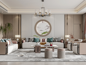 New Chinese Living Room 3d model