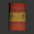 Red Oil Drum With Yellow Label And Flame Symbol On Dark Background