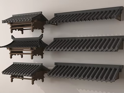 Traditional Roof Components Featuring Classic Design And Wooden Structural Details 3d model