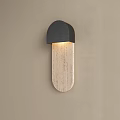 Modern Arc Shaped Wall Lamp With Dark Top And Wooden Texture Surface 3d model