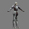 Game Movie Character In Silver And Brown Detailed Warrior Armor With Helmet Design