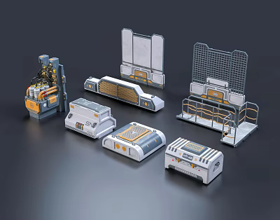 Modern equipment operation platform operation room drilling equipment storage box isolation plate 3d model