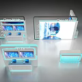 Sleek Modern Display Shelves With Integrated LED Lights And Glass Doors For Retail