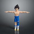 Vegeta Muscular Figure With Black Spiky Hair And Blue Shorts Arms Outstretched