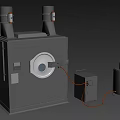Advanced Industrial Medical Device With Main Unit Top Structures And Connected Containers