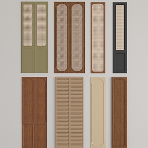 The ancient door panel cabinet door combination wardrobe door rattan cabinet door 3d model